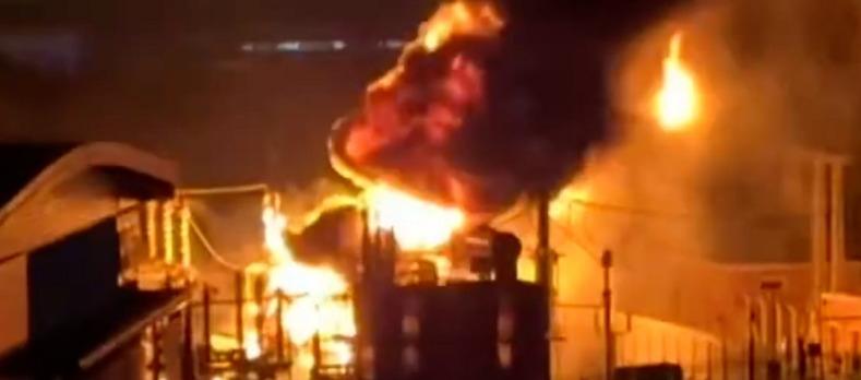 Momento del incendio.