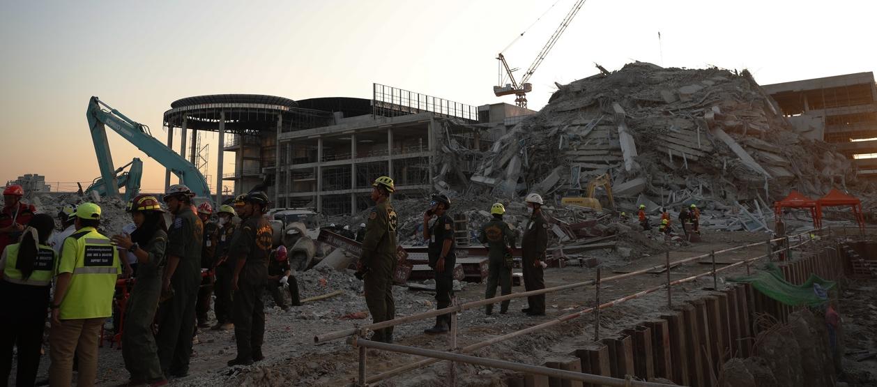 El edificio que colapsó en Bangkok.