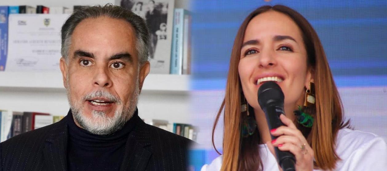 El Ministro del Interior, Armando Benedetti, y la exdirectora del ICBF, Lina Arbeláez.