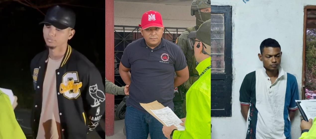 Tres de los capturados. 