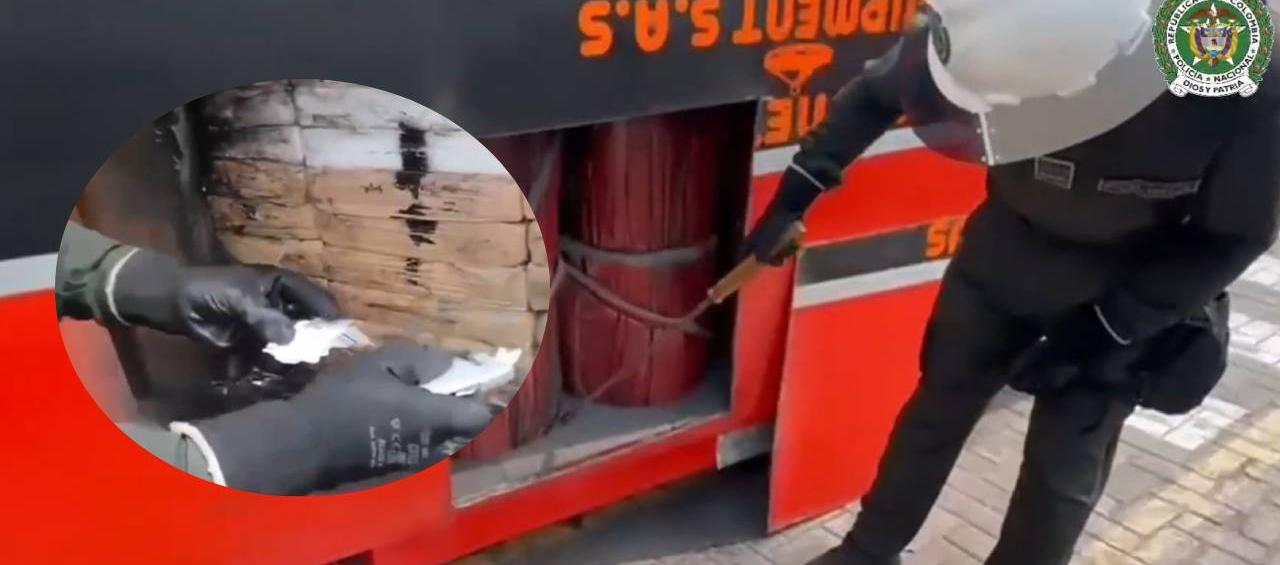 Droga "mimetizada" en el cargamento.