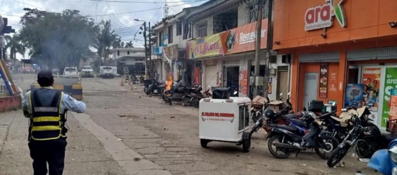 Lugar del ataque en Piendamó.