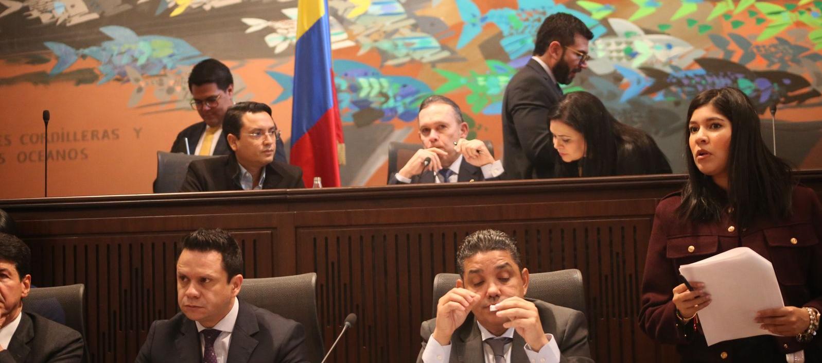 En el fondo, el presidente del Senado, Efraín Cepeda.