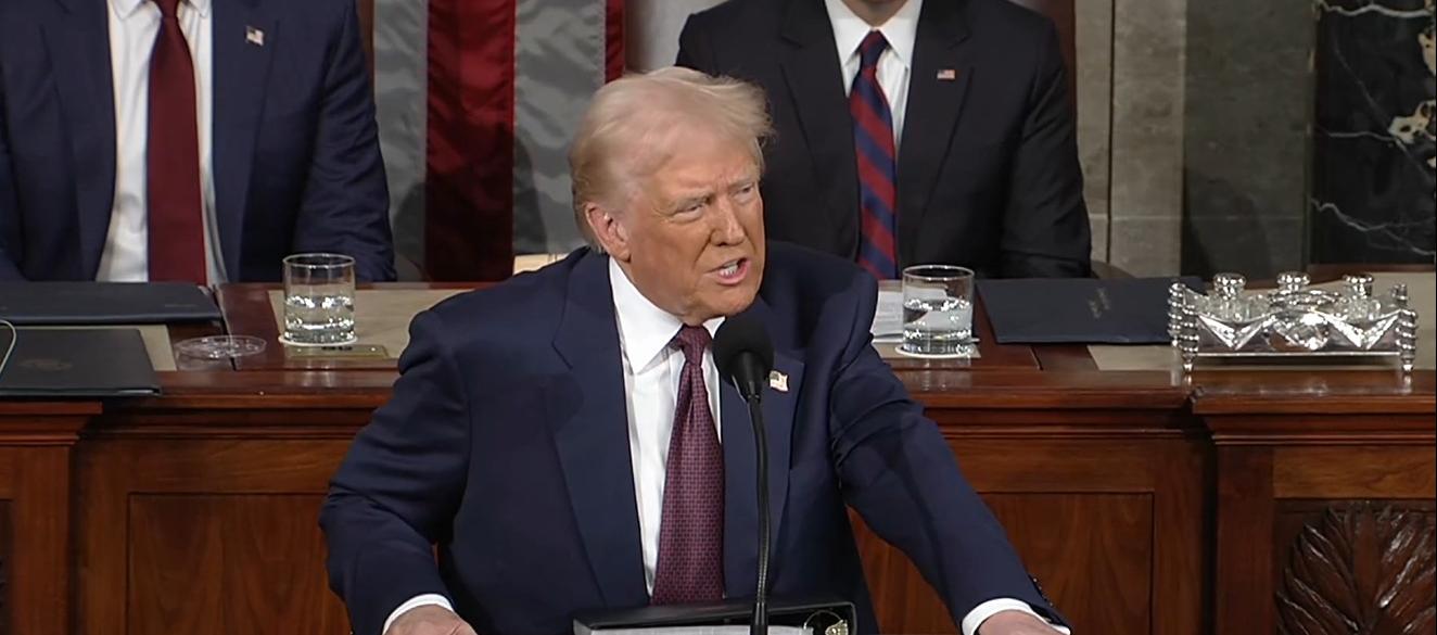 Donald Trump en su discurso esta noche ante el Congreso. 