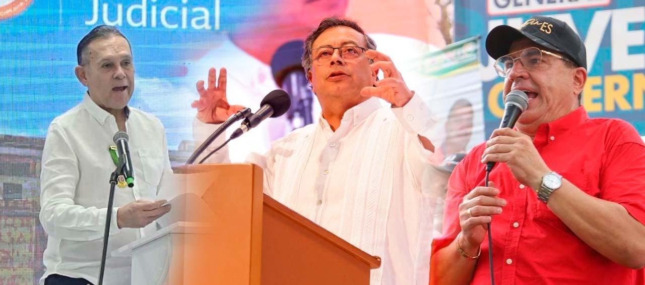 Efraín Cepeda, Gustavo Petro, Miguel Ángel Pinto. 