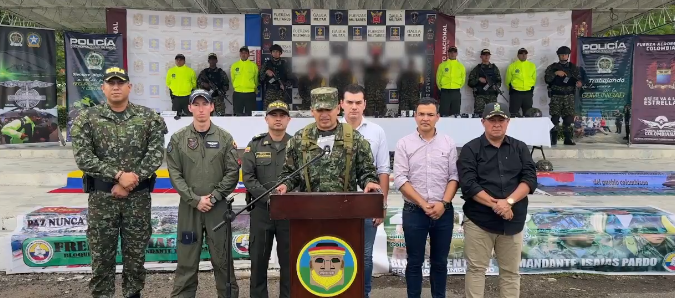 Coronel Henry Herrera, comandante Novena Brigada del Ejército, durante declaraciones.