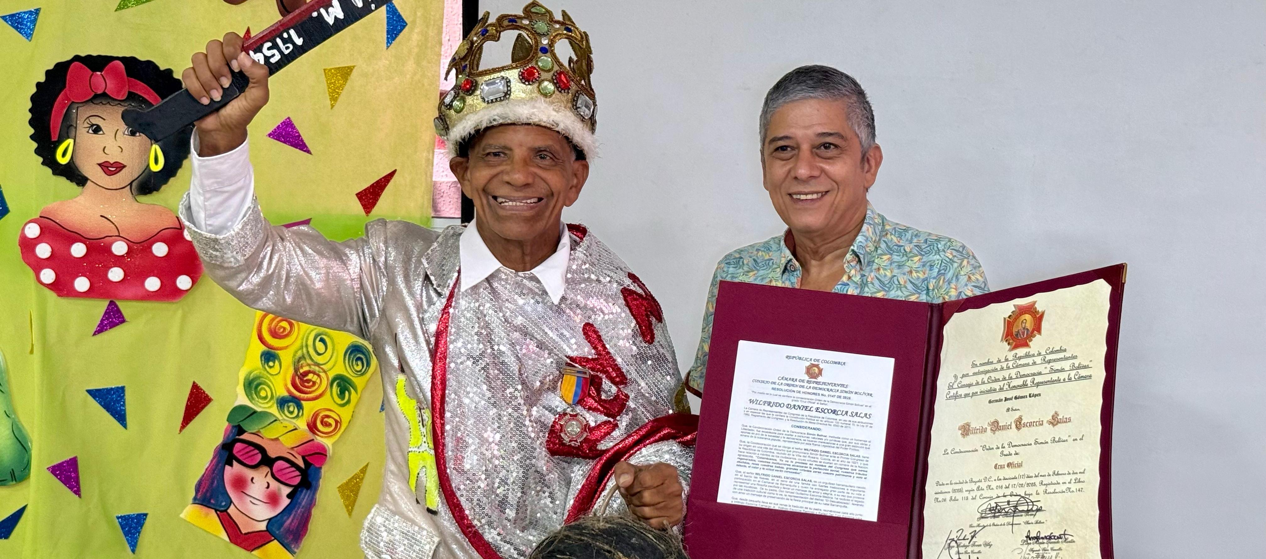 Wilfrido Escorcia con Germán Gómez López, representante a la Cámara por el Atlántico