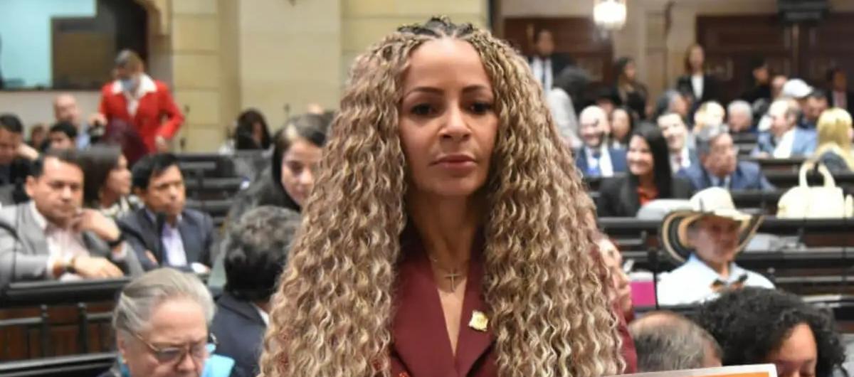 Ingrid Aguirre en el Congreso este miércoles.