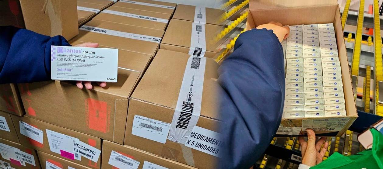 Medicamentos hallados en la bodega, entre ellos muchas unidades de insulina. 