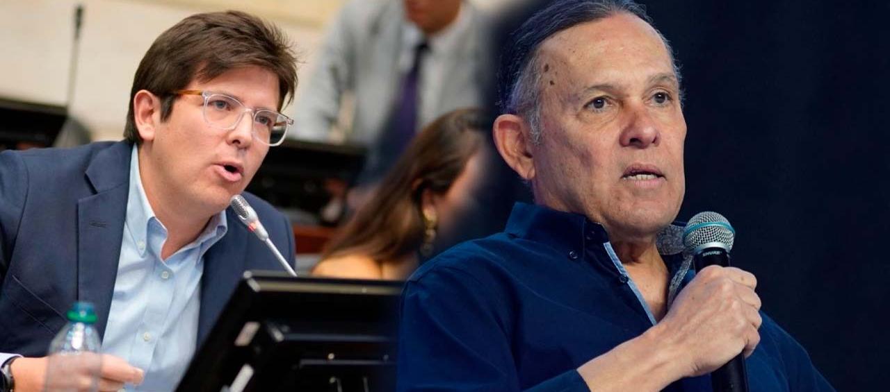 Los senadores de oposición Miguel Uribe y Efraín Cepeda. 