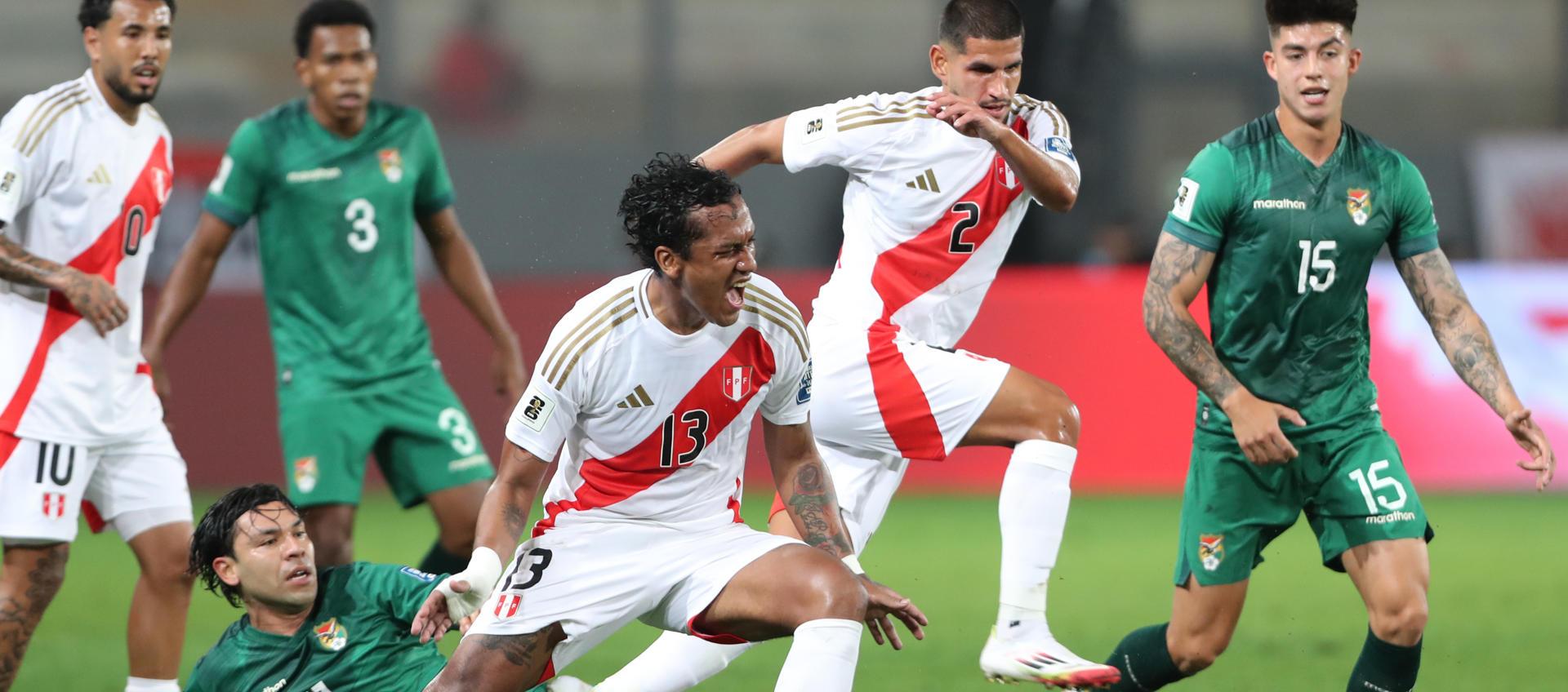 Aspecto del partido entre Perú y Bolivia. 