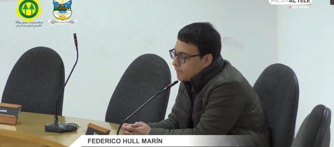Federico Hull Marín, Personero de Entrerríos. 