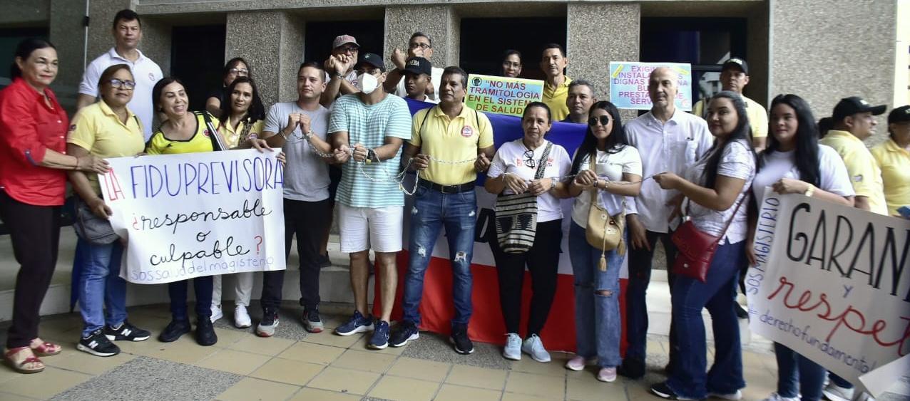 Protesta de docentes el año pasado por problemas con el nuevo modelo de salud.