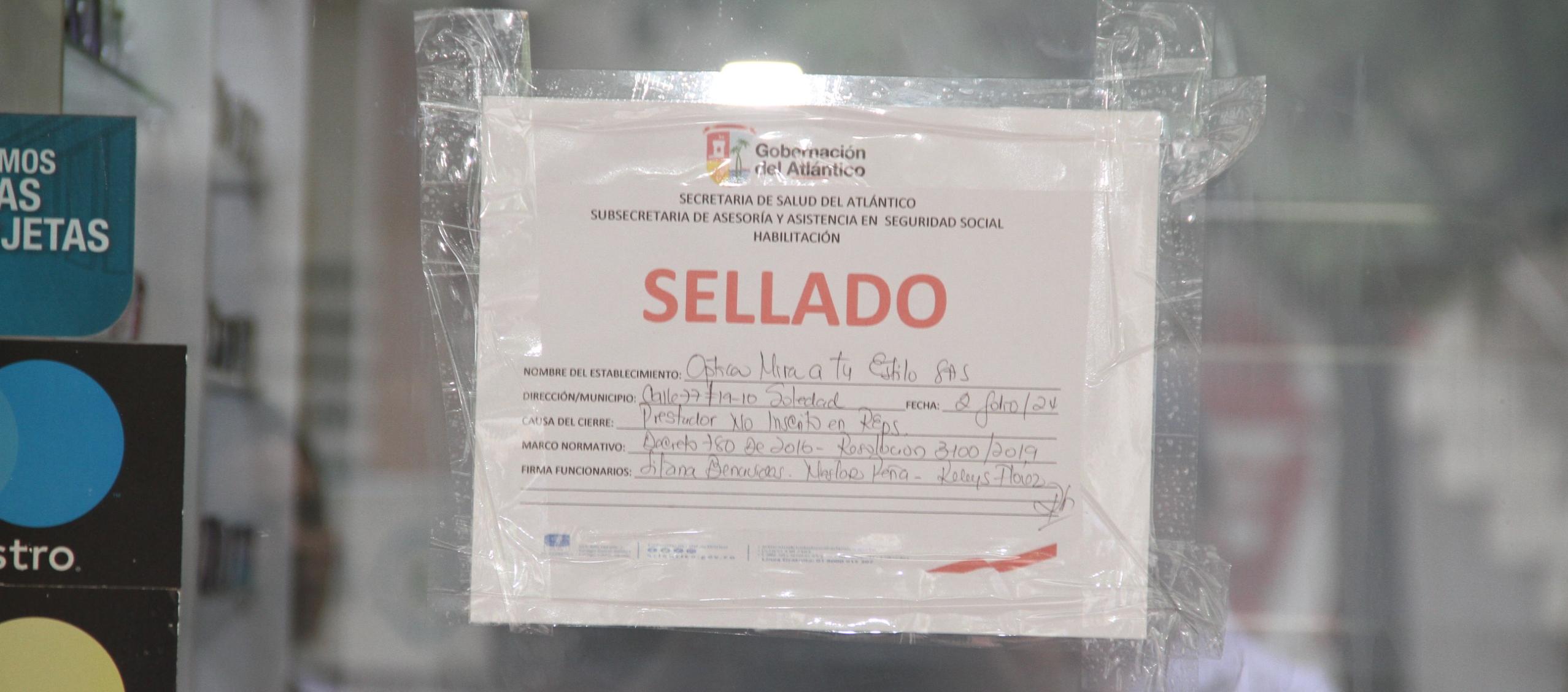 Otras IPS fueron selladas por presentar irregularidades. 