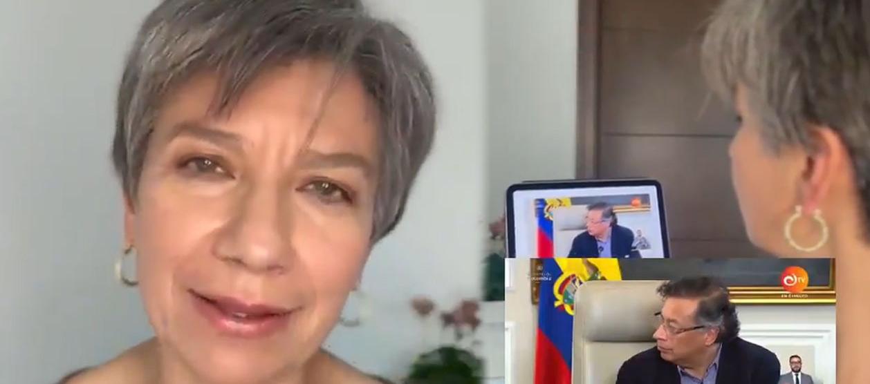 Claudia López, exalcaldesa de Bogotá, durante su respuesta al presidente Petro. 