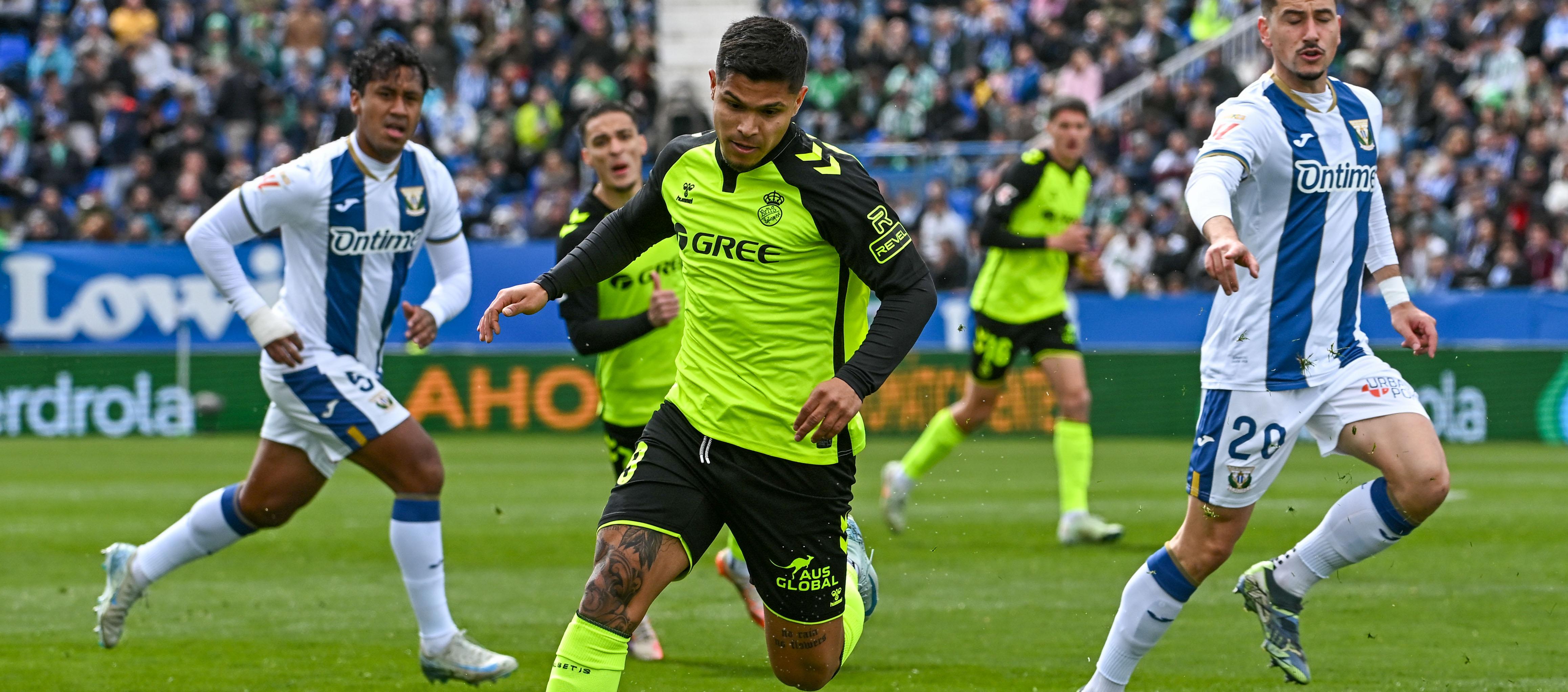 Juan Camilo 'Cucho' Hernández durate el partido contra el Leganés.