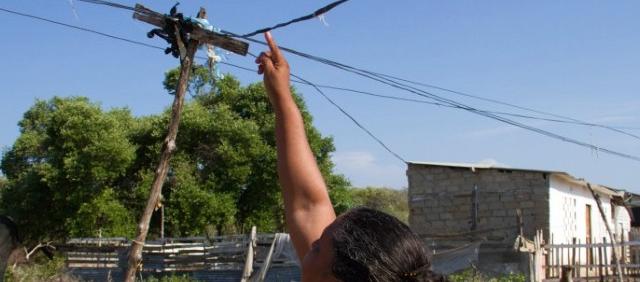 Poste de energía en el sur de Bolívar. 