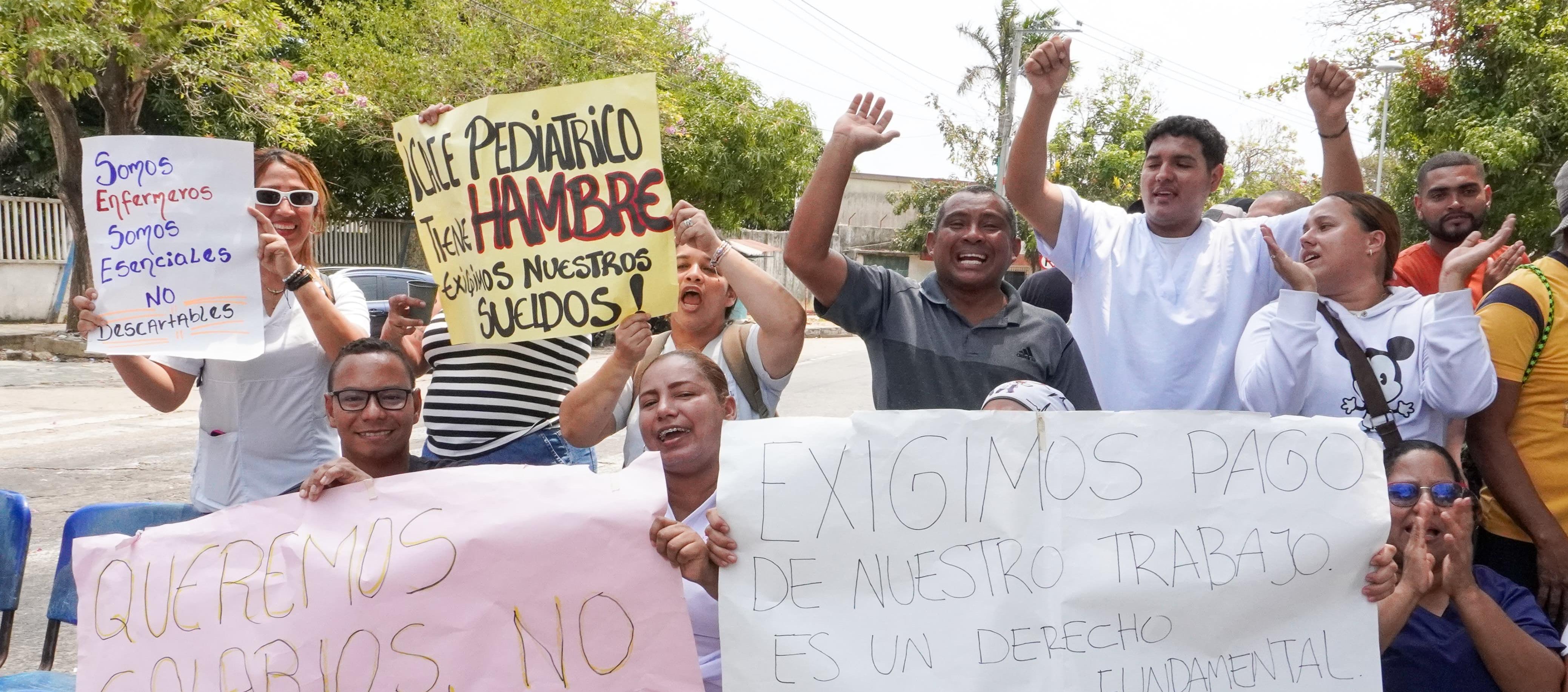 Aspecto de la protesta en el Cari Mental.