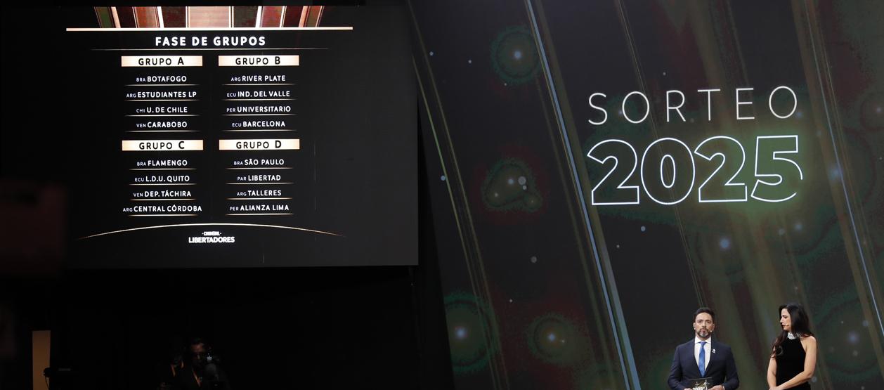 Aspecto del sorteo de la Copa Libertadores 2025 en Luque (Paraguay).