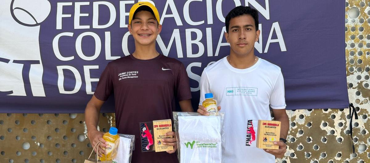 Chetan Vásquez, campeón en 18 años, y Mateo González, subcampeón.