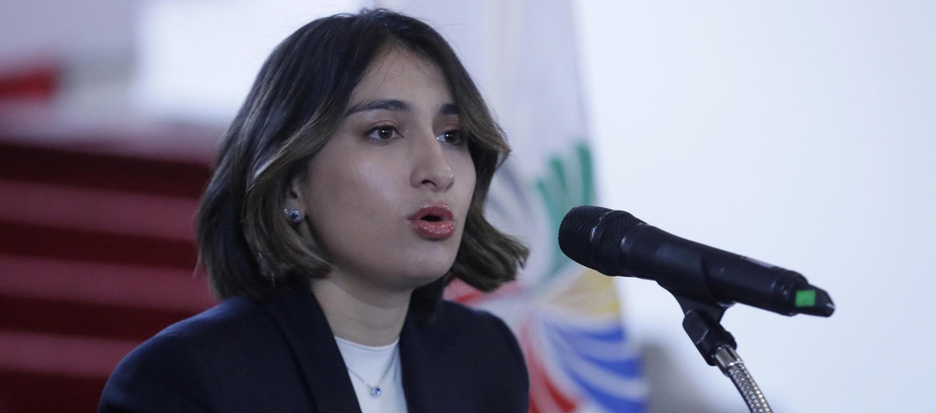 La canciller Laura Sarabia en rueda de prensa este miércoles.