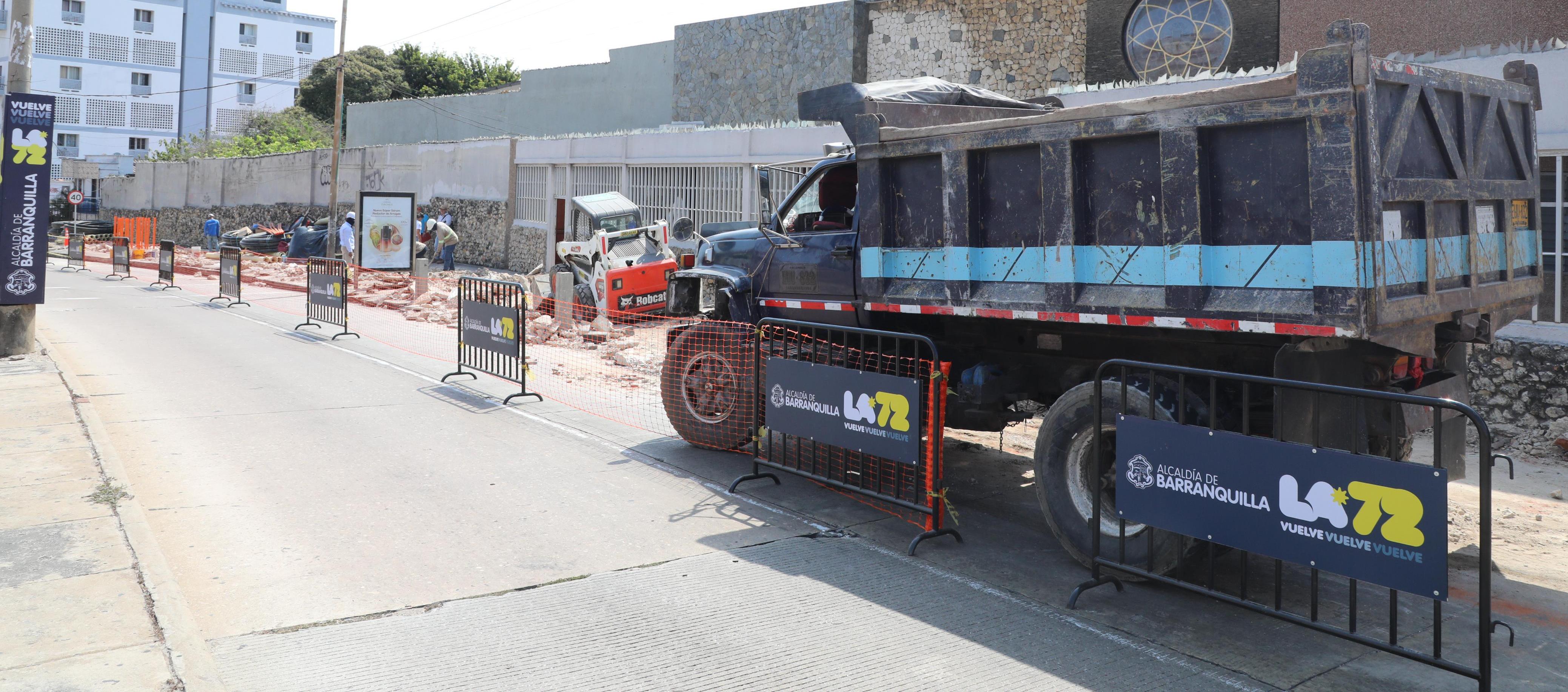 Imagen de las obras en la calle 72.