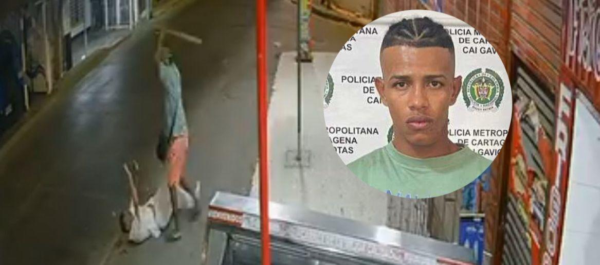 Momento de la agresión contra los carniceros en Cartagena / Capturado. 