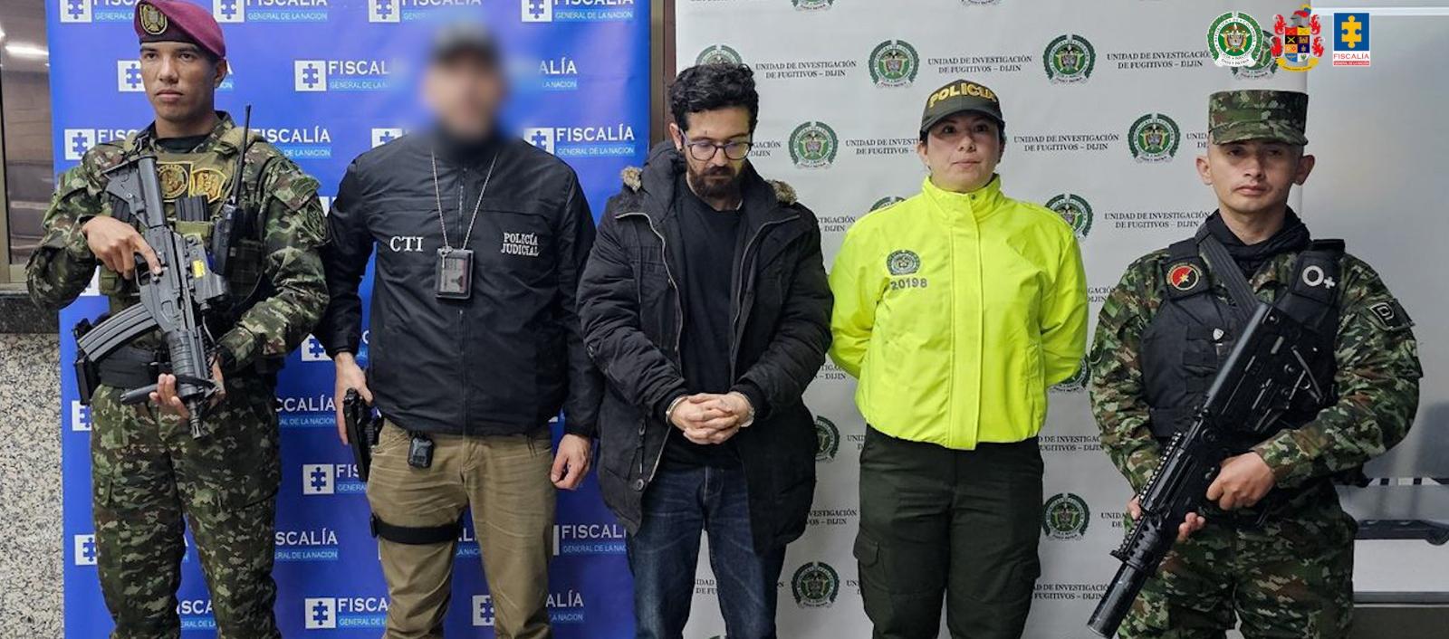 Julián David Torres Moreno tras ser capturado en Bogotá. 