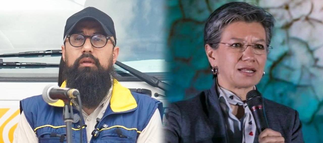 Carlos Carrillo, director de la UNGRD, y Claudia López.