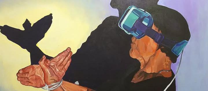 Obra de la exposición “Yo soy el que hago” del artista Emilian Rubio. 