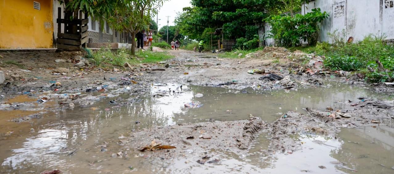 Así se ven las calles del barrio Juan Domínguez Romero, en Soledad