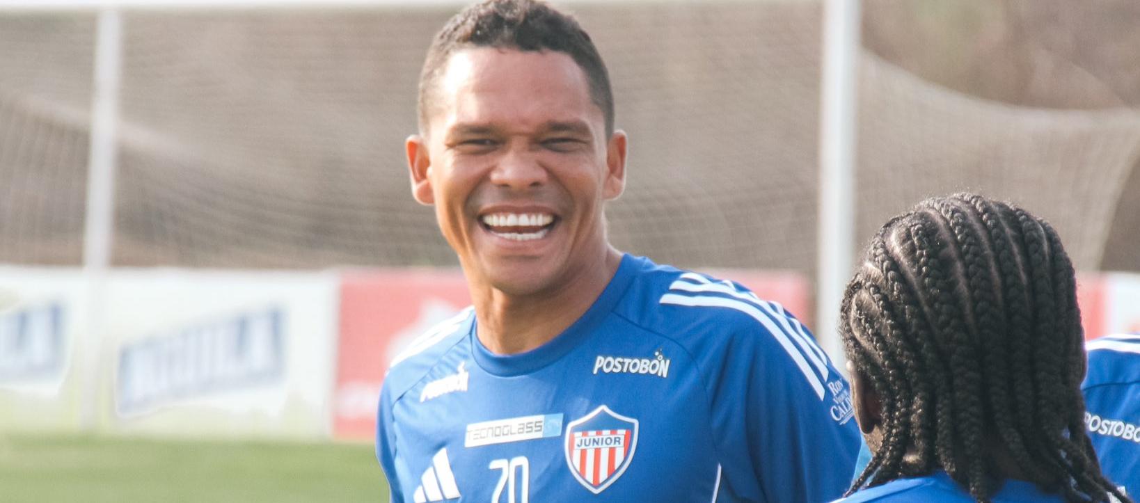 Carlos Bacca y Yimmi Chará en el entrenamiento de esta semana.