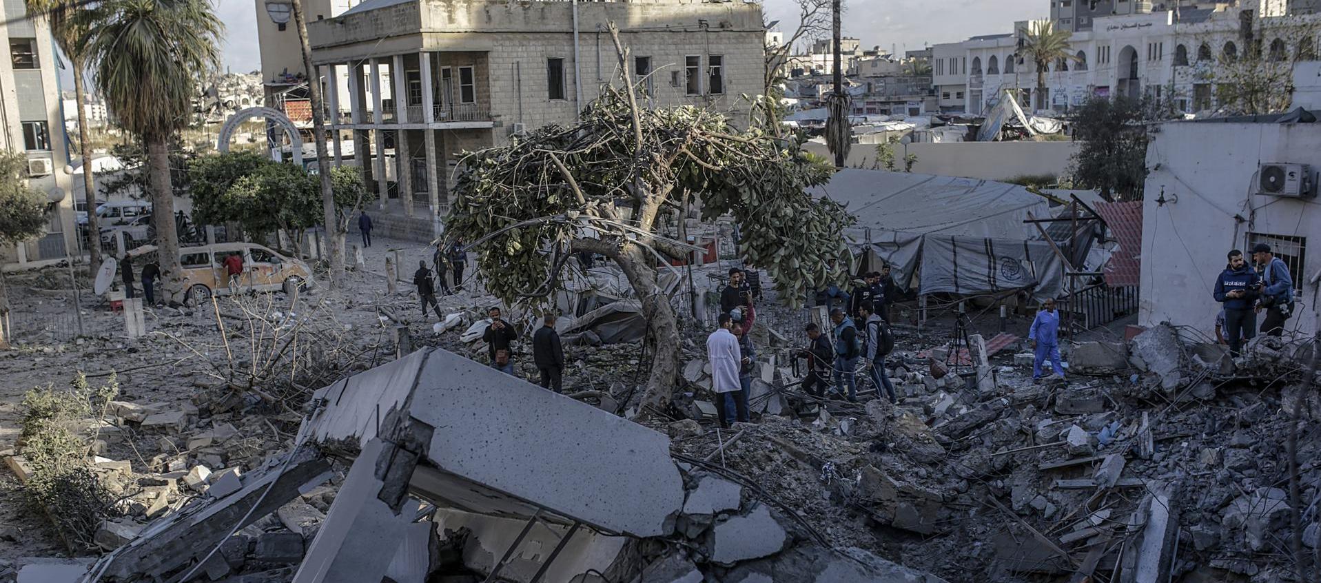 Hospital destruido en Gaza tras el ataque del Ejército de Israel. 