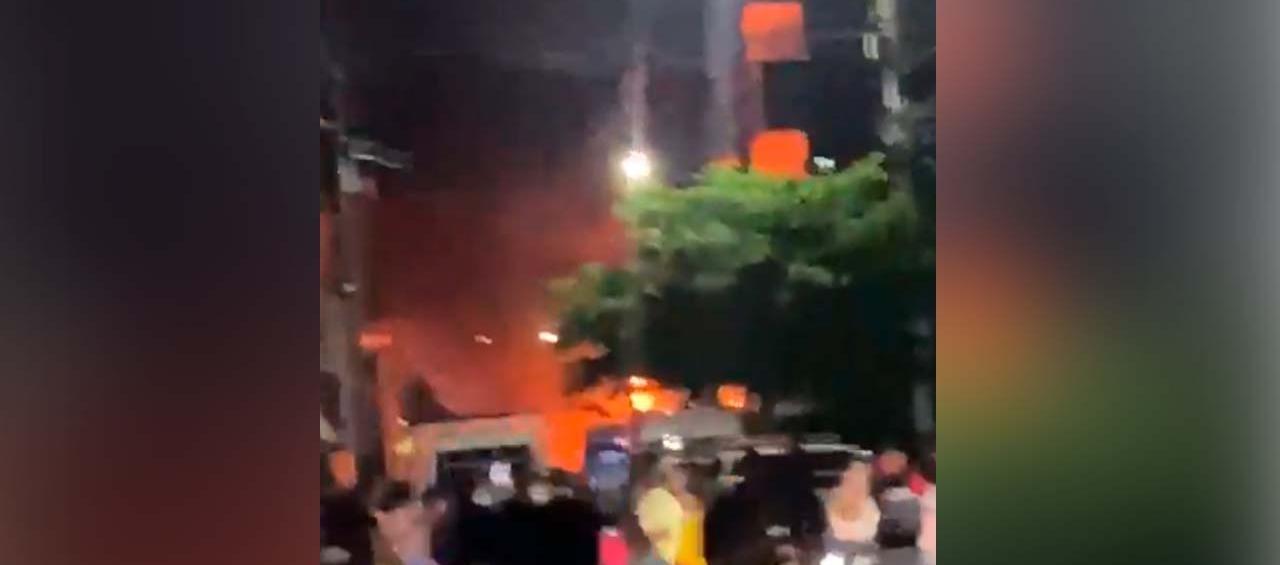 Momento de la explosión en La Plata, Huila.