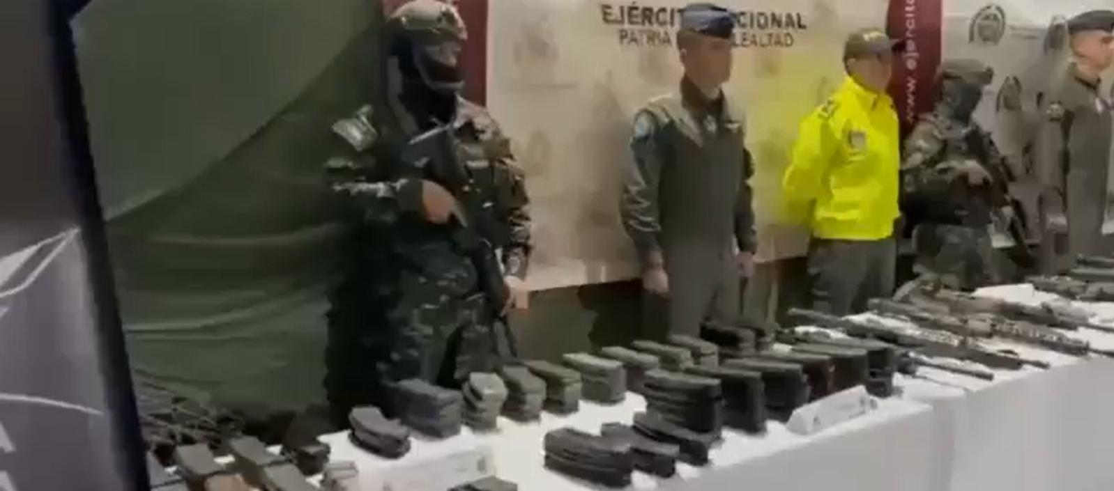 Armamento incautado por la Fuerza Pública a las disidencias de las FARC. 