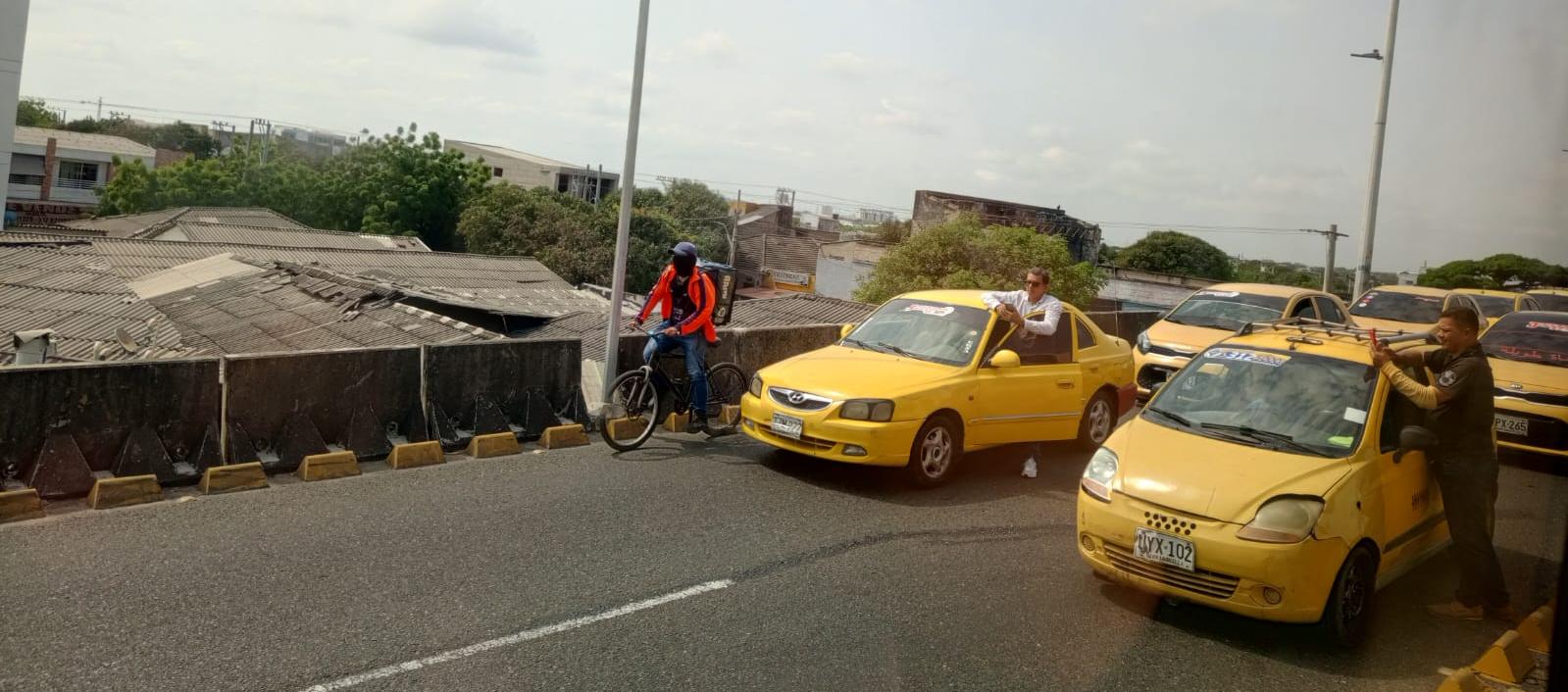 Paro de taxistas en Barranquilla.