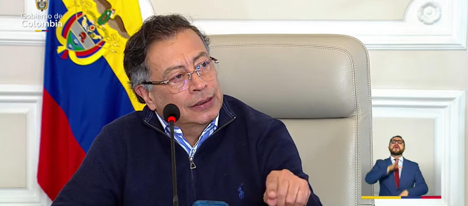 El Presidente Gustavo Petro en el Consejo de Ministros.
