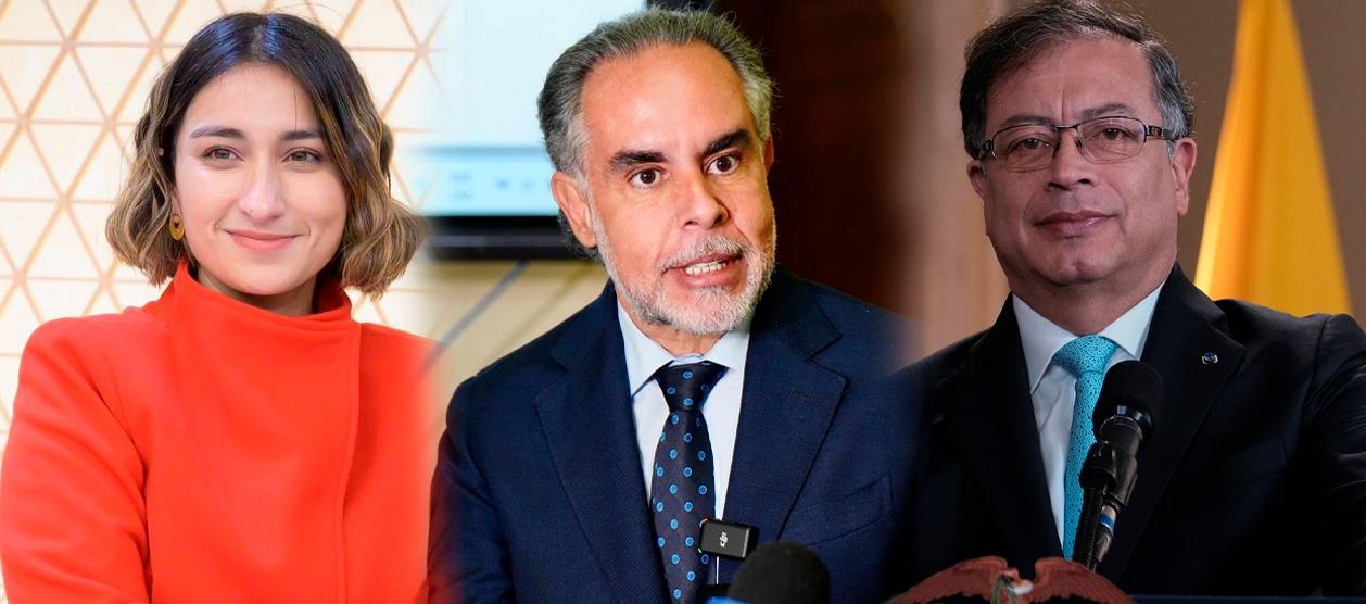 Laura Sarabia, Armando Benedetti y Gustavo Petro.