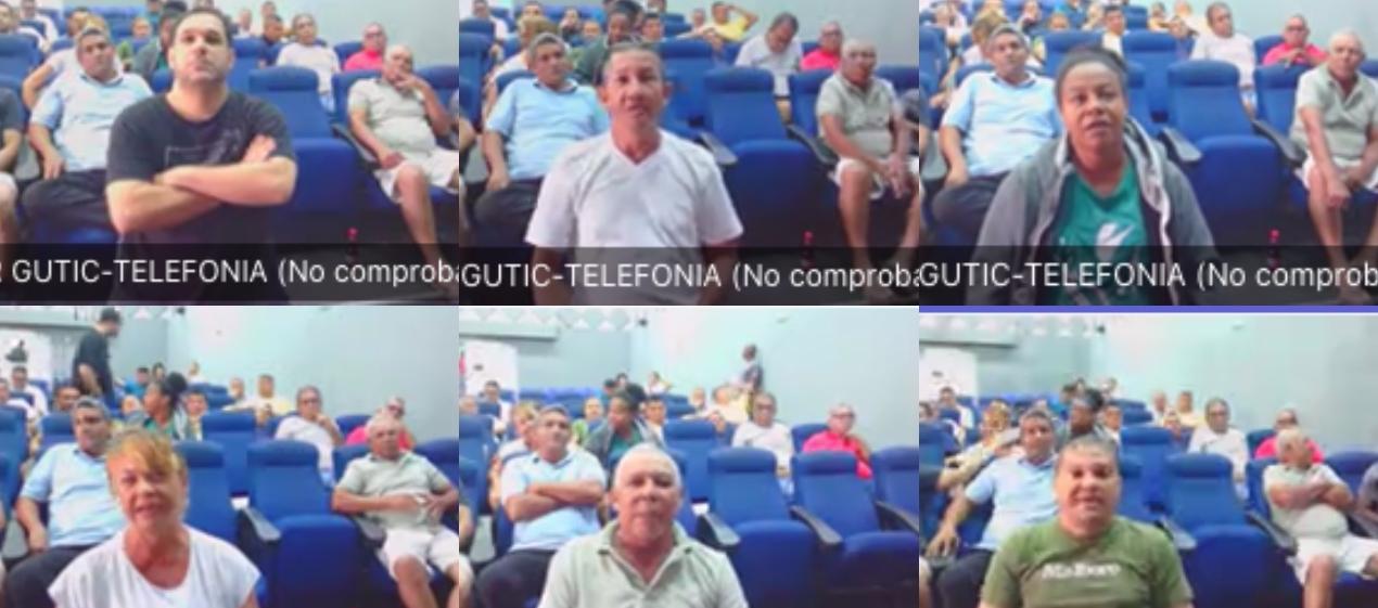 Seis de los 17 capturados presentes en la audiencia virtual de este martes. 