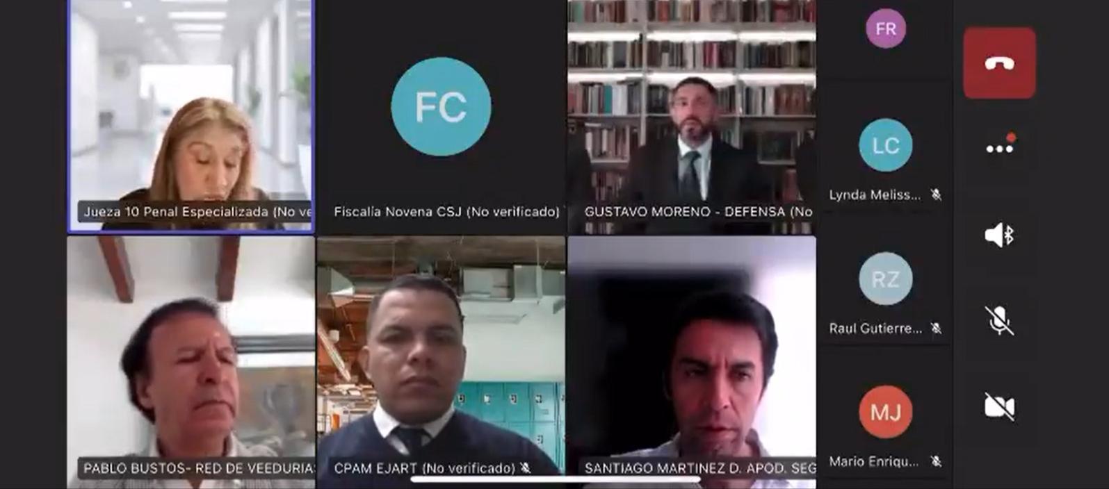 Audiencia de Sneyder Pinilla en la mañana de este viernes.