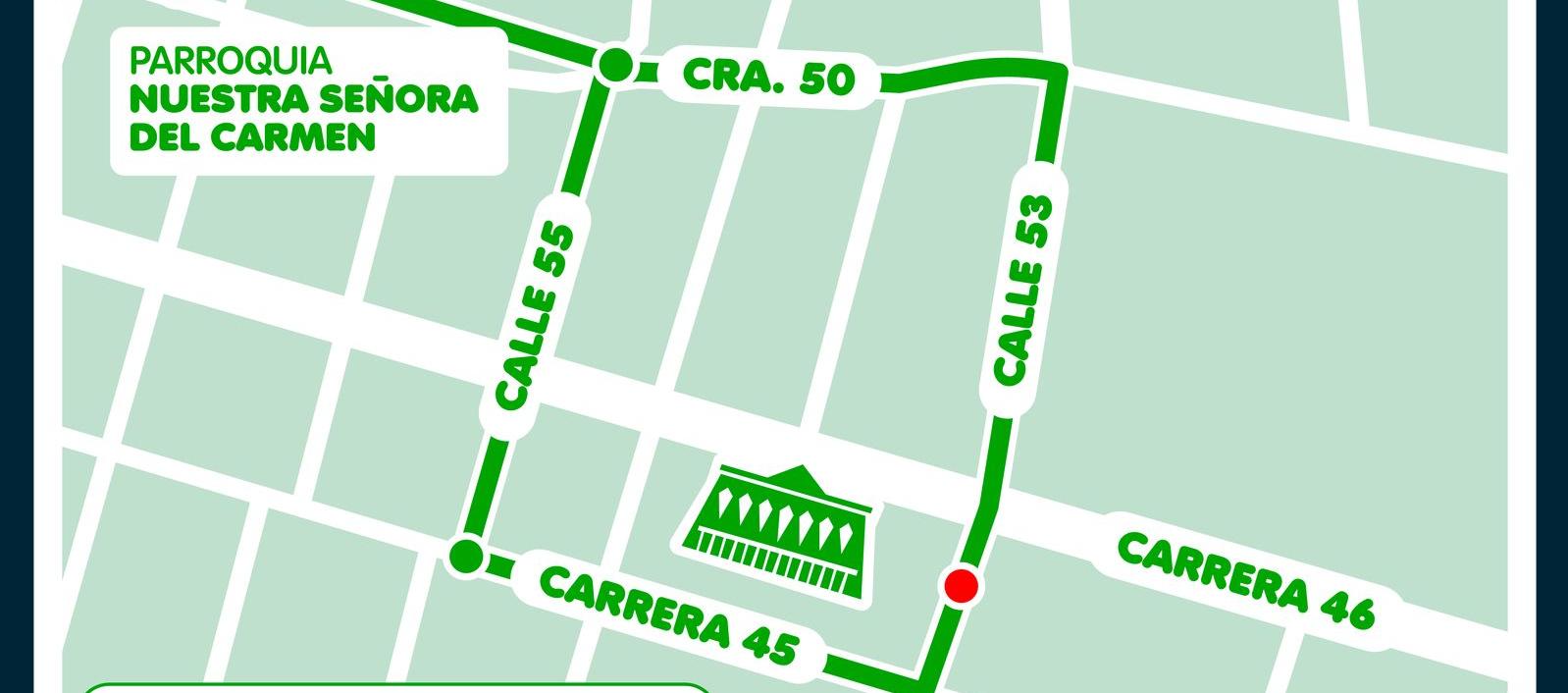 Recorrido de la procesión del Santo Sepulcro.