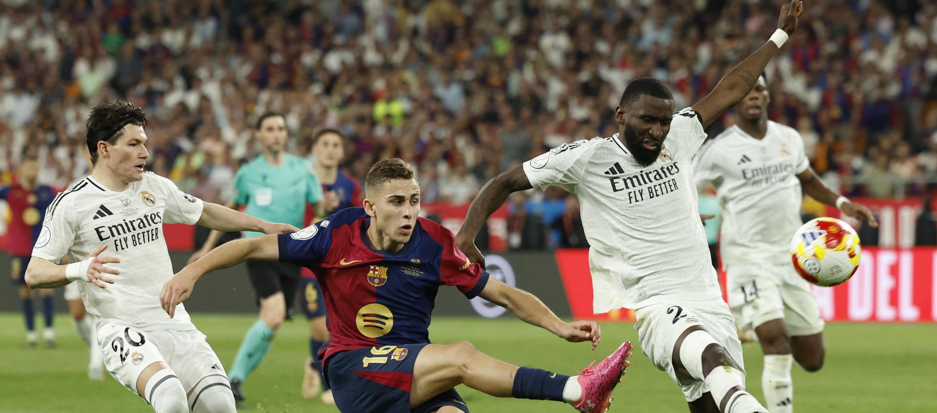 Antonio Rüdiger en acción de juego durante final de Copa del Rey.