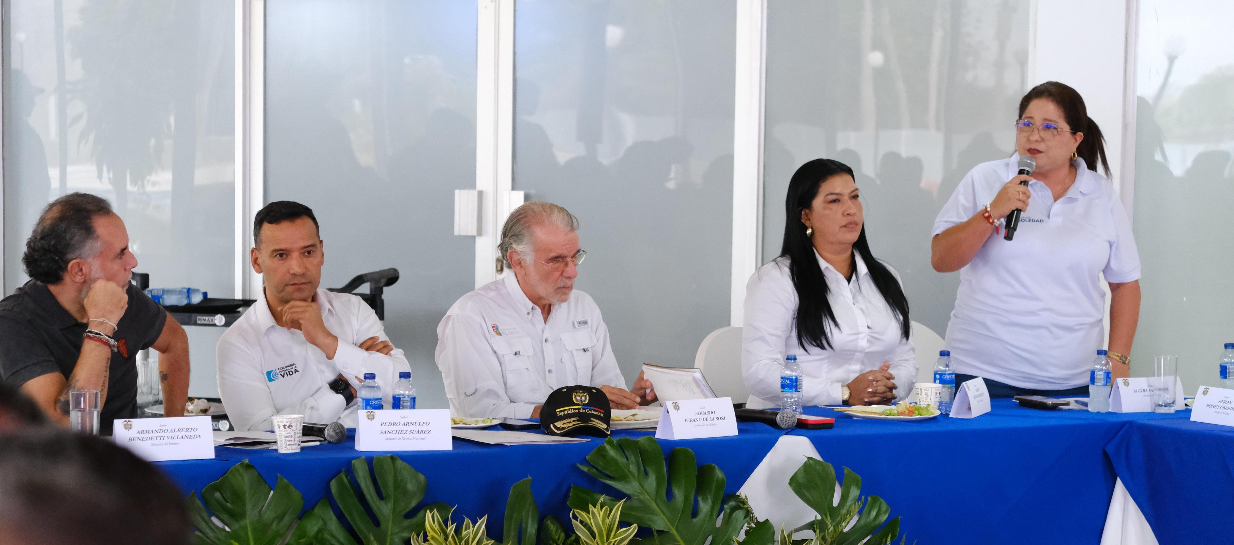 Alcaldesa Alcira Sandoval durante su intervención en el consejo de seguridad.