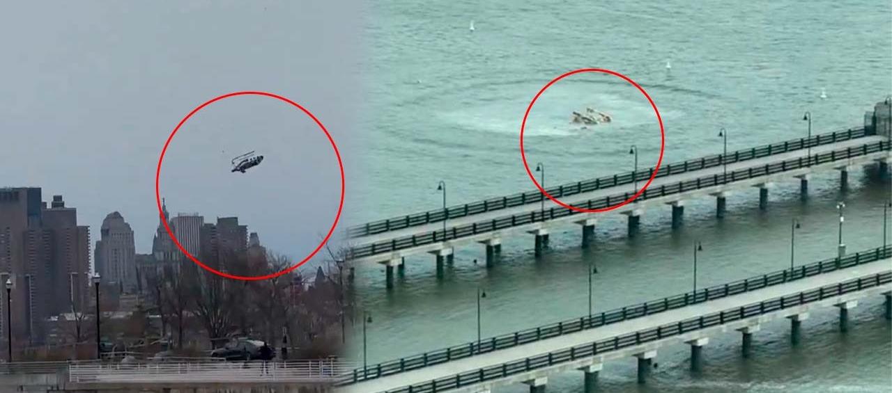 Helicóptero accidentado. 