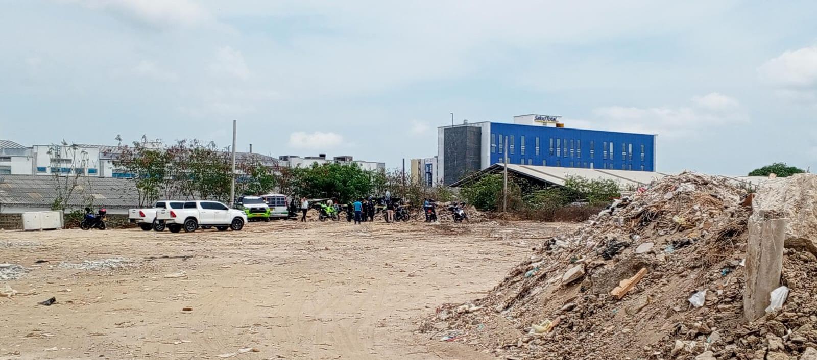 Lote donde hallaron los cuerpos. 