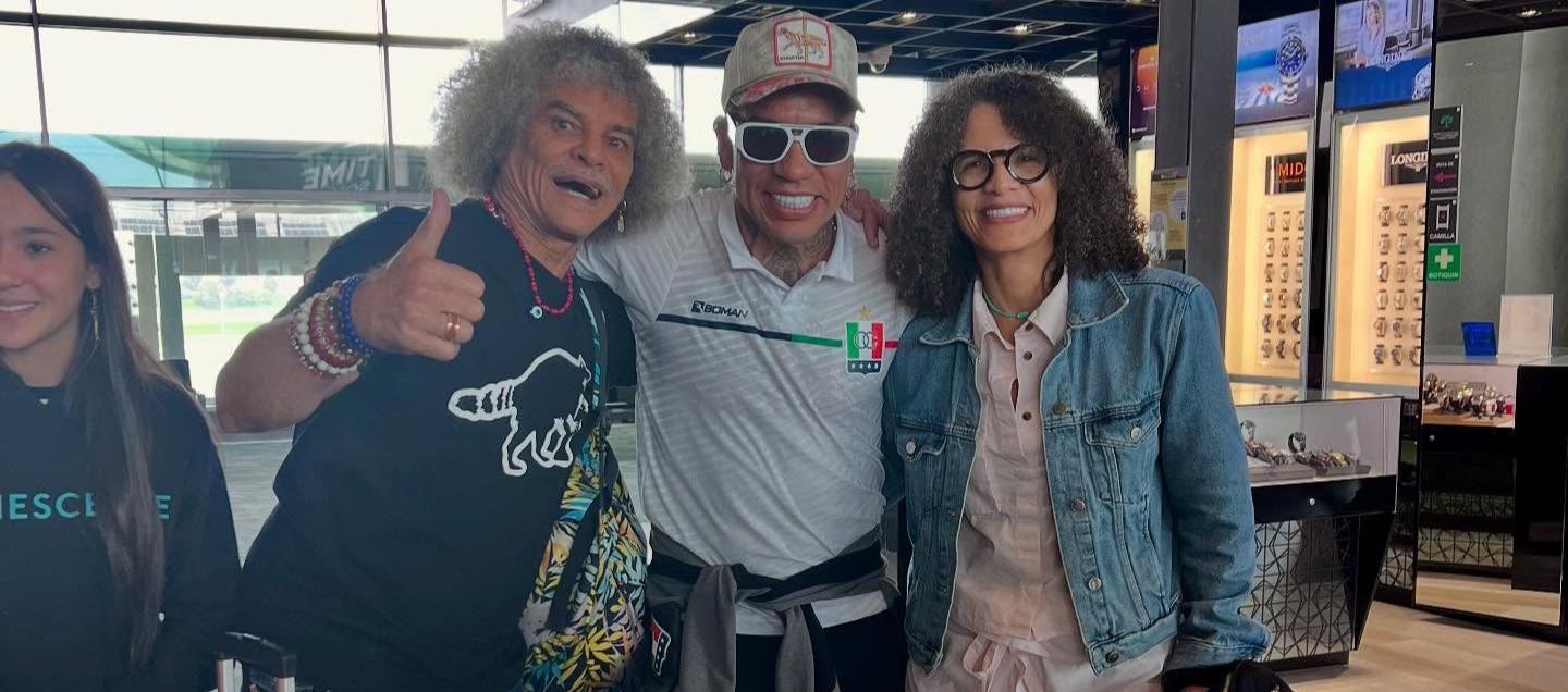 'El Pibe' Valderrama, Dayro Moreno y Elvira Redondo. 
