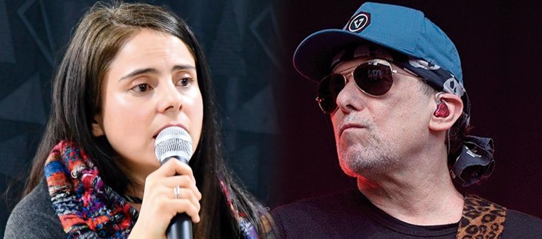 Senadora Esmeralda Hernández y Andrés Calamaro.