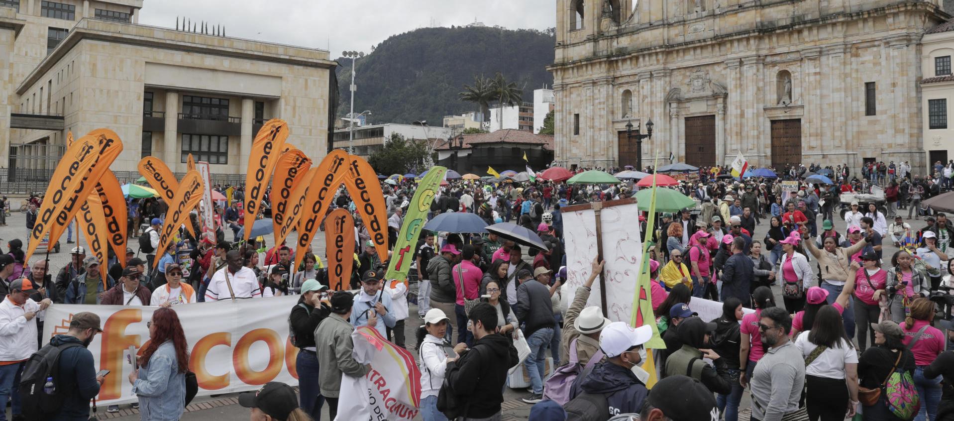 Escasas personas asistieron a las protestas en Bogotá.