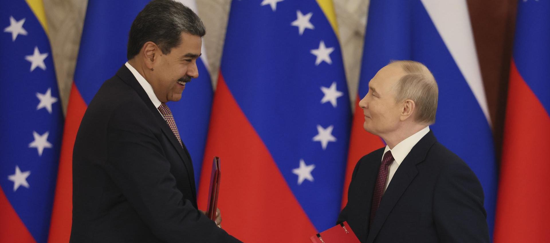 Los Presidentes Nicolás Maduro (Venezuela) y Vladímir Putin (Rusia).