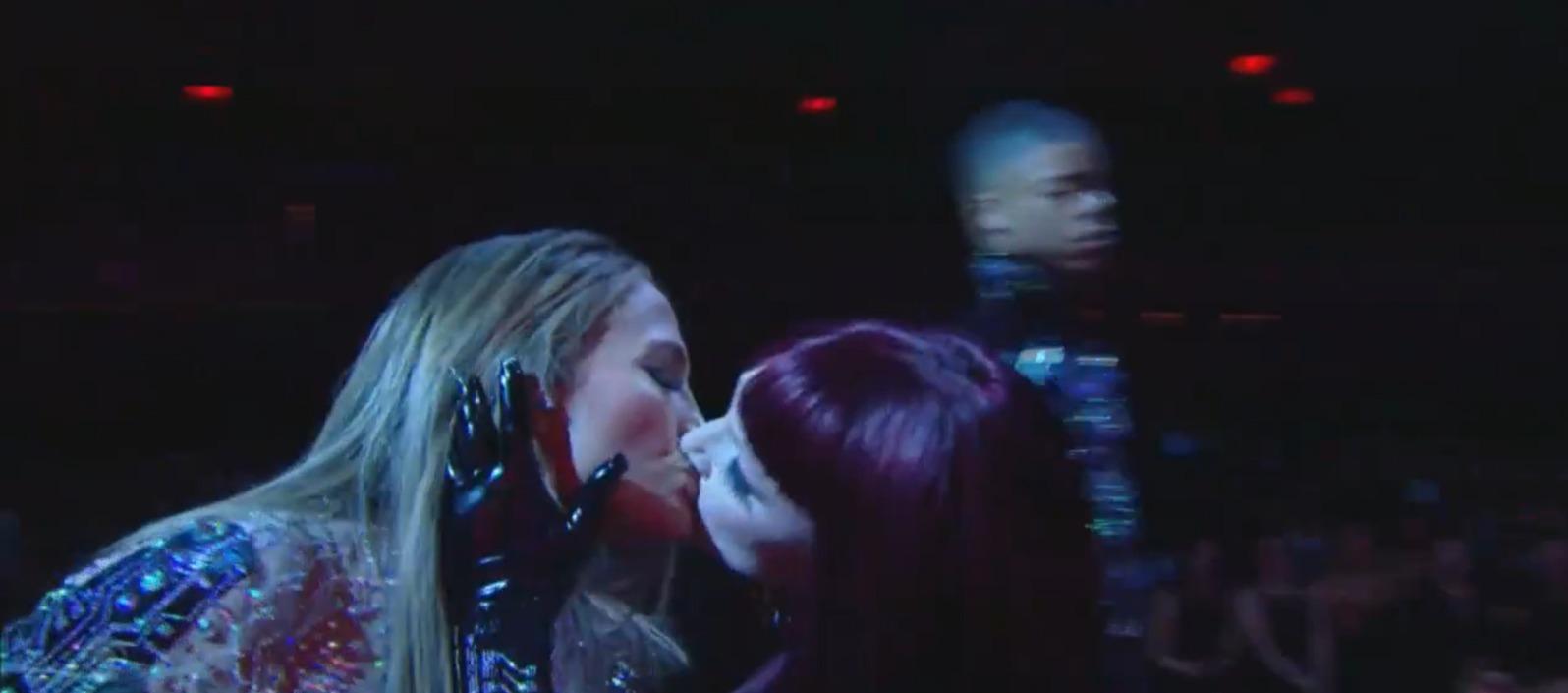 Jennifer López durante los American Music Awards. 